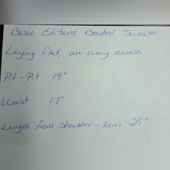 Basic Edition M Navy Blue Beaded Sweater Mock Neck Long Sleeve Nice Condition - Picture 6 of 6